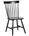 Set of 2 Wooden Dining Chairs Black BURGES_868849