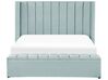 Velvet EU King Size Bed with Storage Bench Mint Green NOYERS_834659