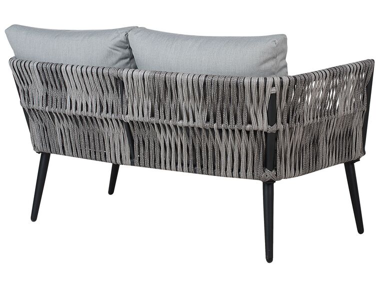 Gartenmöbel Set Rattan grau meliert 4Sitzer Auflagen grau PREVEZA