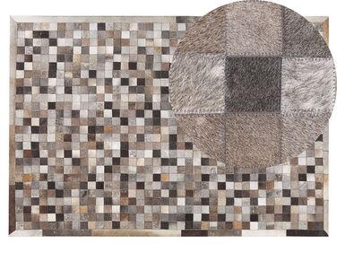 Tapis patchwork en cuir multicolore 140 x 200 cm ARMUTLU