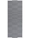 Teppich schwarz / weiß 80 x 200 cm Streifenmuster Kurzflor PACODE_831682