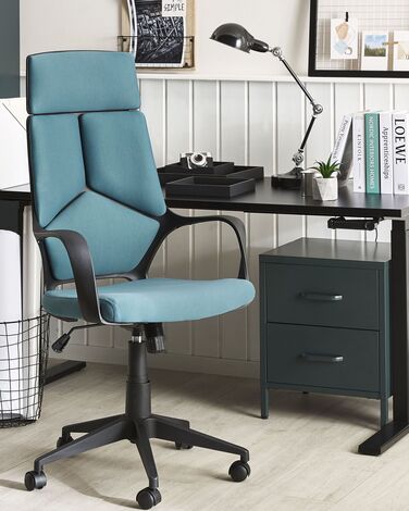 Swivel Office Chair Teal and Black DELIGHT