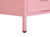 Mesa de cabeceira com 2 gavetas em metal rosa MALAVI_782707
