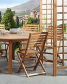Set of 6 Acacia Garden Folding Chairs Light Wood TOLVE_784145