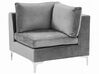 Right Hand 6 Seater Modular Velvet Corner Sofa with Ottoman Grey EVJA_789281