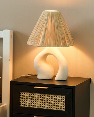 Ceramic Table Lamp White BARBAS 