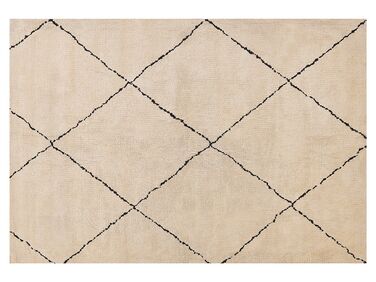 Teppich beige/schwarz 140 x 200 cm Shaggy MUTKI