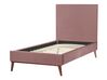 Velvet EU Single Size Bed Pink BAYONNE_901261