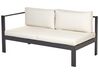 Lounge Set Kunstholz schwarz 5-Sitzer Auflagen beige mit zusätzlichen Bezügen grau MESSINA_878249