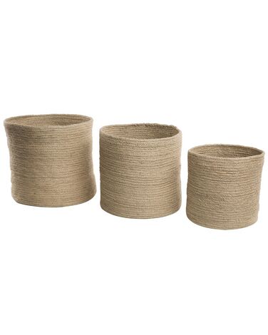 Set of 3 Jute Baskets Sand Beige ARTIGALA