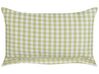 Set of 2 Cushions Chequered Pattern 40 x 60 cm Olive Green and White TALYA_902183