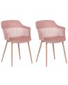 Conjunto de 2 cadeiras de jantar cor de rosa BERECA_783780