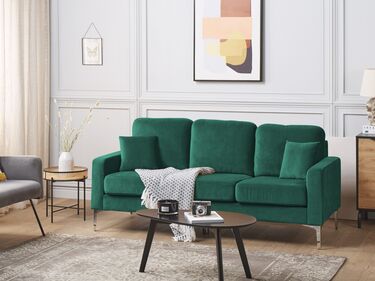 3-seters sofa fløyel mørkegrønn GAVLE