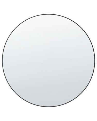 Okrúhle nástenné zrkadlo 80 x 80 cm čierne ANNEMASSE 