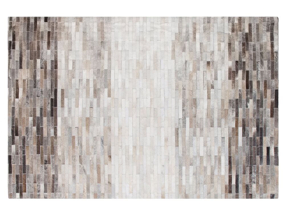 Teppich Kuhfell Braun Grau 160 X 230 Cm Patchwork Kurzflor Sinneli Beliani De