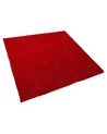 Tappeto shaggy rosso 200 x 200 cm DEMRE_806216