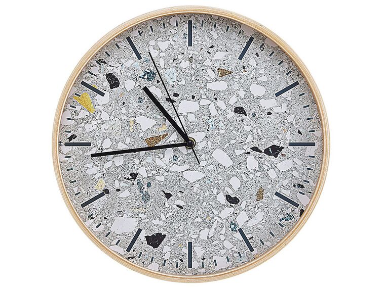 Reloj de pared gris claro/madera clara ø 31 cm GORDOLA_784434