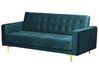 3 Seater Velvet Sofa Bed Teal ABERDEEN_737993