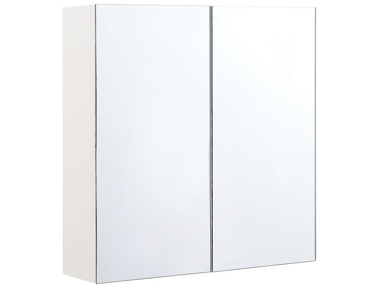 Baderomsskap med speil 60 x 60 cm hvit/sølv NAVARRA_811247