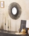 Nástěnné ratanové zrcadlo ve tvaru slunce ⌀ 60 cm černé TAGOLU_822183