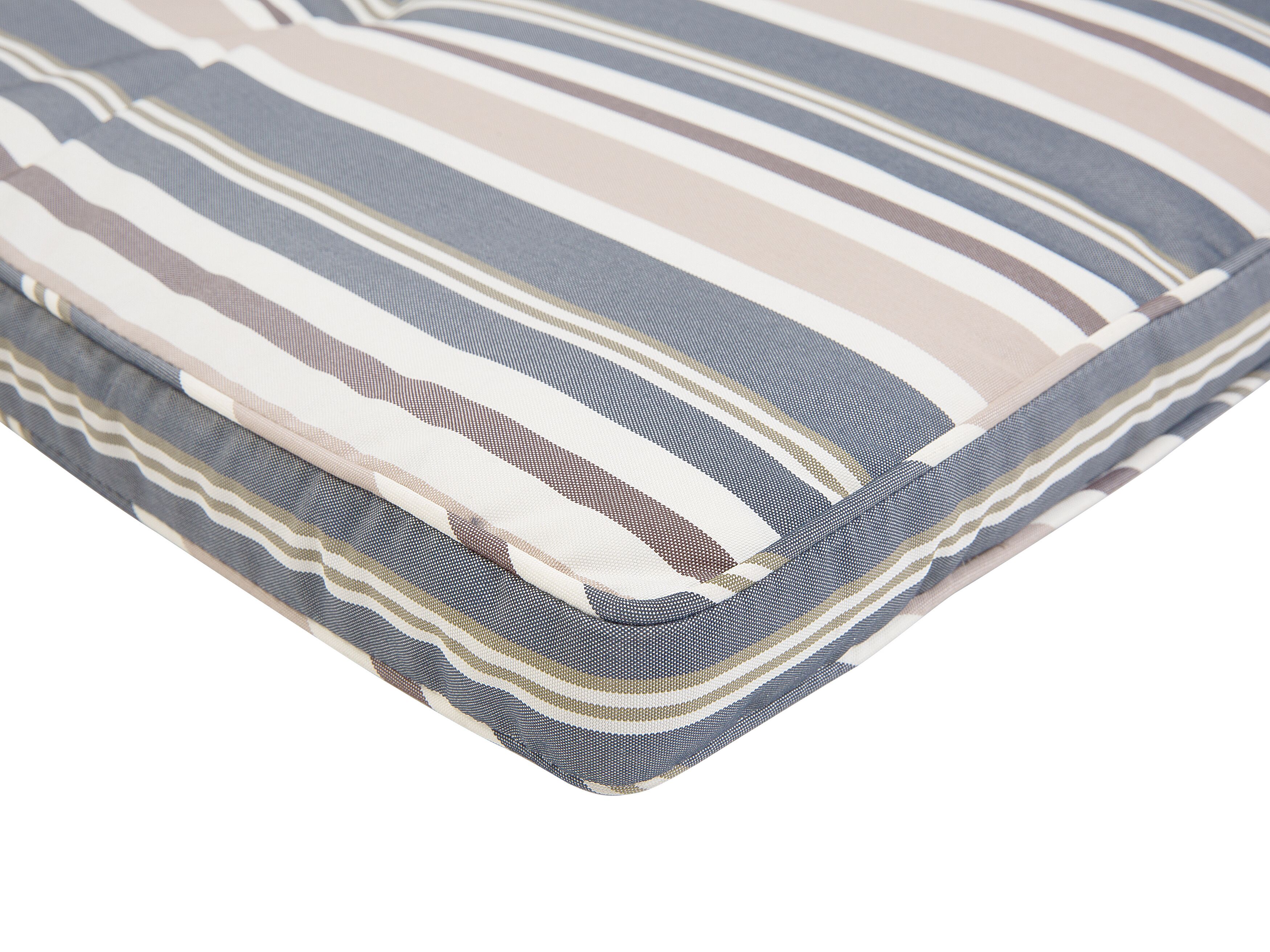 Pillow Perfect Cuscino per divanetto trapuntato in ebano a righe solari, per esterni/interni, nero