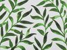 Gartenstuhl Akazienholz dunkelbraun Textil cremeweiß / grün Blattmuster 2er Set CINE_819150