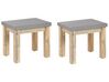 Záhradná stolička betón / akáciové drevo sivá / farba svetlého dreva sada 2 OSTUNI_805453