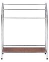 Towel Stand with Shelf 72 x 85 cm Silver and Dark Wood MURIVA_821874
