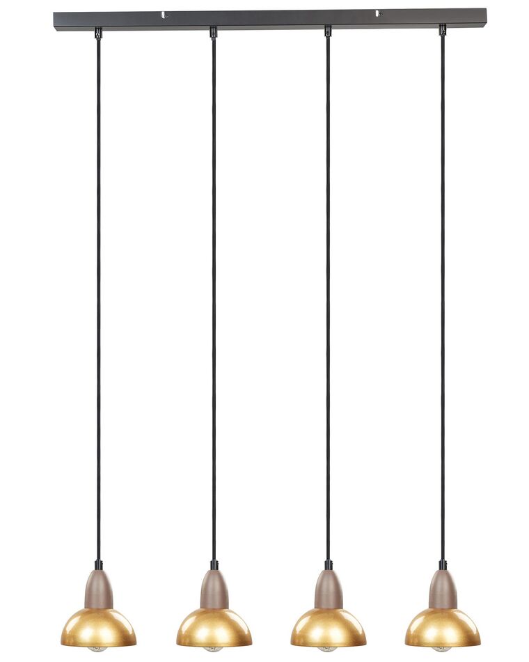 4 Light Metal Pendant Lamp Brass CASTALY_878385
