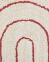 Teppich Baumwolle 140 x 200 cm beige / rot Streifenmuster Kurzflor TIRUPATI_816823