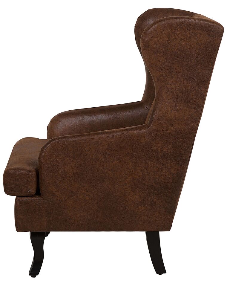 Faux Leather Wingback Chair Brown ALTA Beliani.co.uk