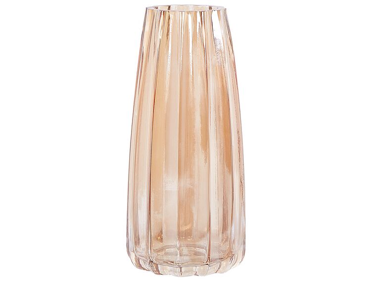 Glass Flower Vase 22 cm Orange OKTONIA_838071