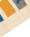 Alfombra gabbeh de lana beige/amarillo/rojo/azul 80 x 150 cm MURATLI_855819