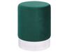 Pouf Samtstoff smaragdgrün / silber ⌀ 36 cm rund BRIGITTE_857758