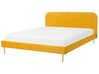 Bed fluweel geel 180 x 200 cm FLAYAT_767568