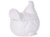 Figura decorativa com forma de galinha em cerâmica branca 19 cm BINIC_798732