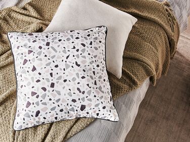 Set of 2 Velvet Cushions Terrazzo Pattern 45 x 45 cm Multicolour LAVENDER