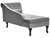 Right Hand Velvet Chaise Lounge with Storage Light Grey PESSAC_881798