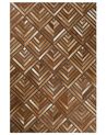 Teppich Kuhfell braun 140 x 200 cm geometrisches Muster Kurzflor TEKIR_764621