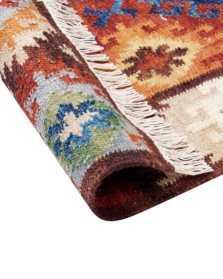 Wool Kilim Area Rug 200 x 300 cm Multicolour ZOVUNI Beliani.co.uk