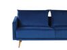 3-Sitzer Sofa Samtstoff dunkelblau mit goldenen Beinen MAURA_789046