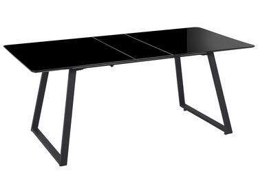 Mesa de comedor extensible negra 150/180 x 90 cm TOURAN