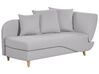 Right Hand Fabric Chaise Lounge with Storage Light Grey MERI II_881225