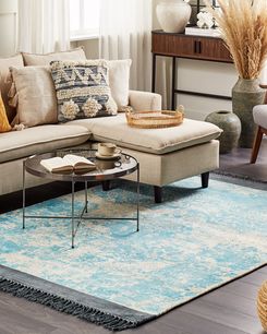 Matto viskoosi sininen/beige 140 x 200 cm AKARSU