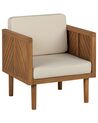 Fotel ogrodowy drewniany z podnóżkiem jasny BARATTI_830626