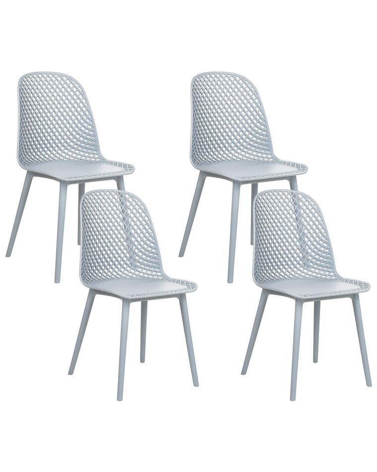 Conjunto de 4 sillas comedor azules EMORY_876374