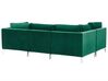 6 Seater U-Shaped Modular Velvet Sofa Green EVJA_789490