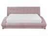 Łóżko welurowe 160 x 200 cm różowe LILLE_729977