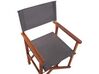 Set of 2 Acacia Folding Chairs Dark Wood with Grey CINE_810210