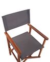 Conjunto 2 cadeiras em madeira escura capas cinzentas CINE_810210